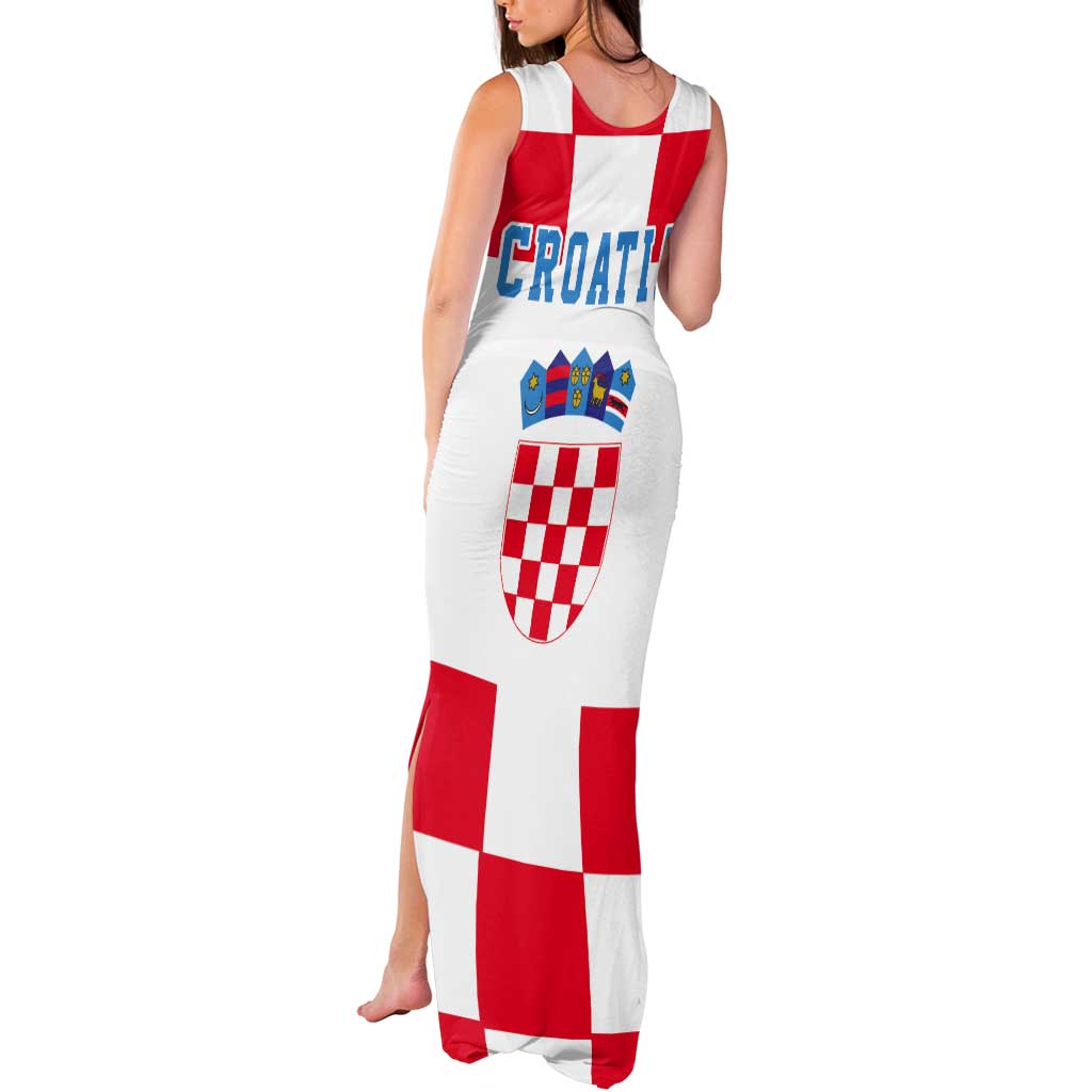 Croatia European Pine Marten and Iris Tank Maxi Dress National Animal and Flowers LT17 - Wonder Print Shop