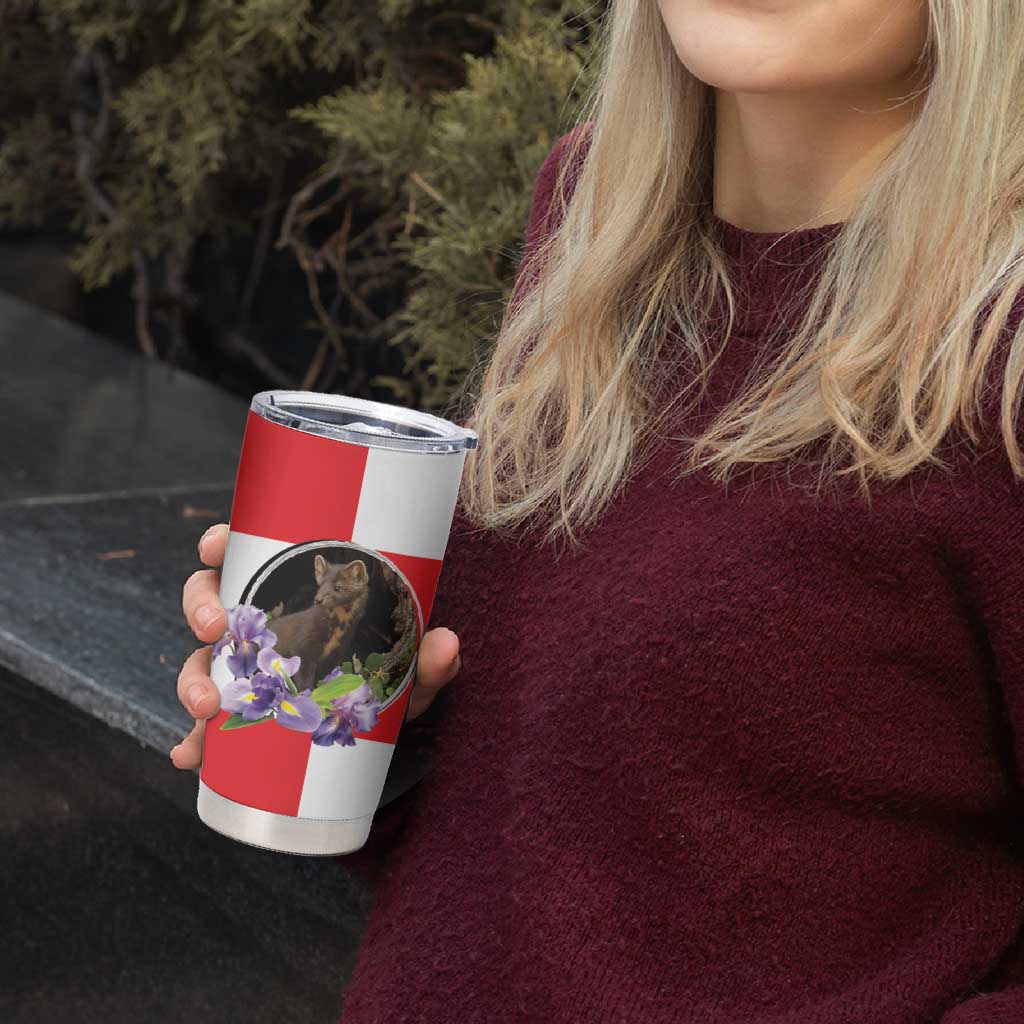 Croatia European Pine Marten and Iris Tumbler Cup National Animal and Flowers LT17 - Wonder Print Shop