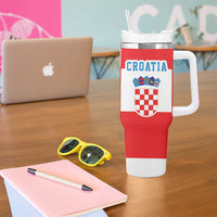 Croatia European Pine Marten and Iris Tumbler With Handle National Animal and Flowers LT17 - Wonder Print Shop