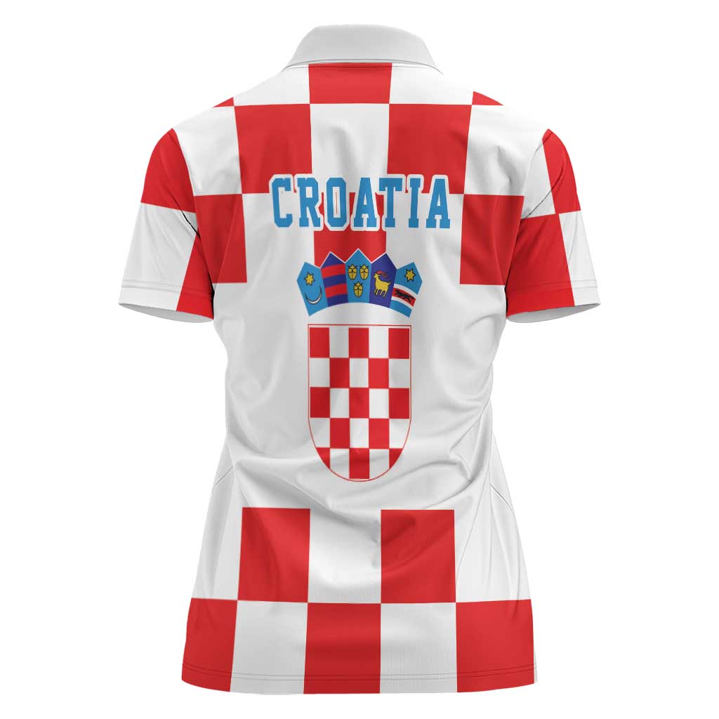 Croatia European Pine Marten and Iris Women Polo Shirt National Animal and Flowers LT17 - Wonder Print Shop