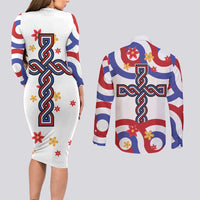 Croatia Epiphany Couples Matching Long Sleeve Bodycon Dress and Long Sleeve Button Shirt Bogojavljenje - Sveta Tri Kralja