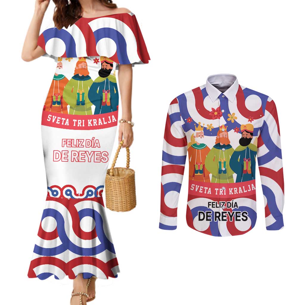 Croatia Epiphany Couples Matching Mermaid Dress and Long Sleeve Button Shirt Bogojavljenje - Sveta Tri Kralja