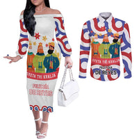 Croatia Epiphany Couples Matching Off The Shoulder Long Sleeve Dress and Long Sleeve Button Shirt Bogojavljenje - Sveta Tri Kralja