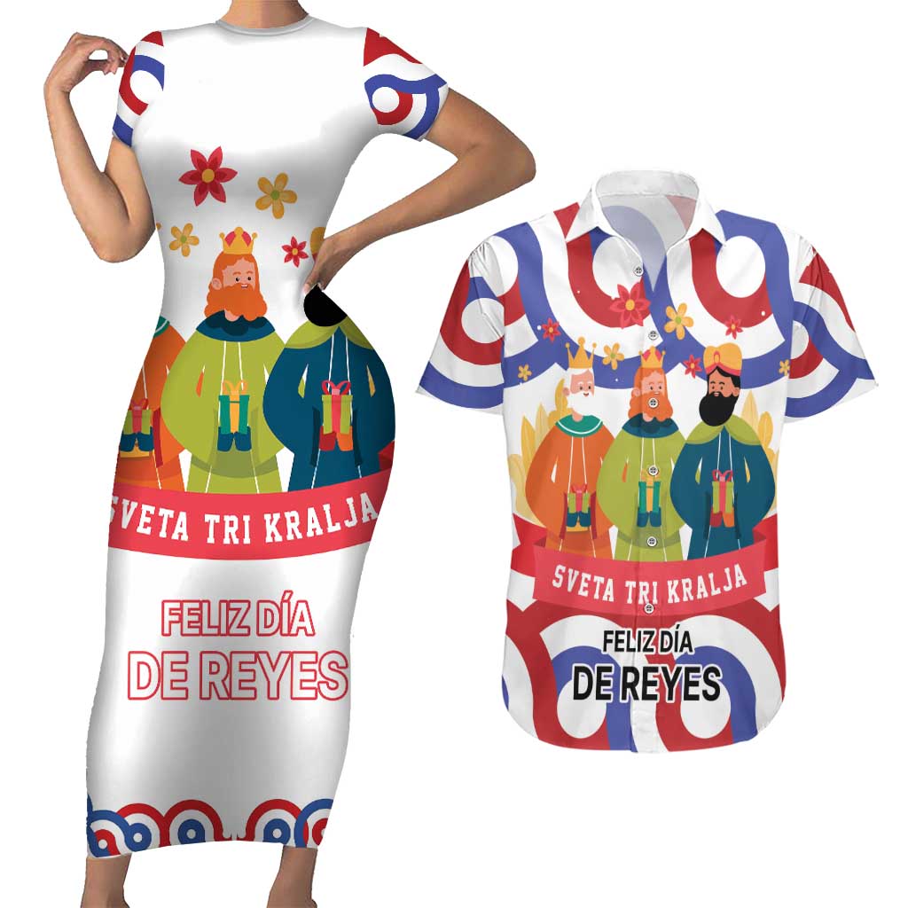 Croatia Epiphany Couples Matching Short Sleeve Bodycon Dress and Hawaiian Shirt Bogojavljenje - Sveta Tri Kralja