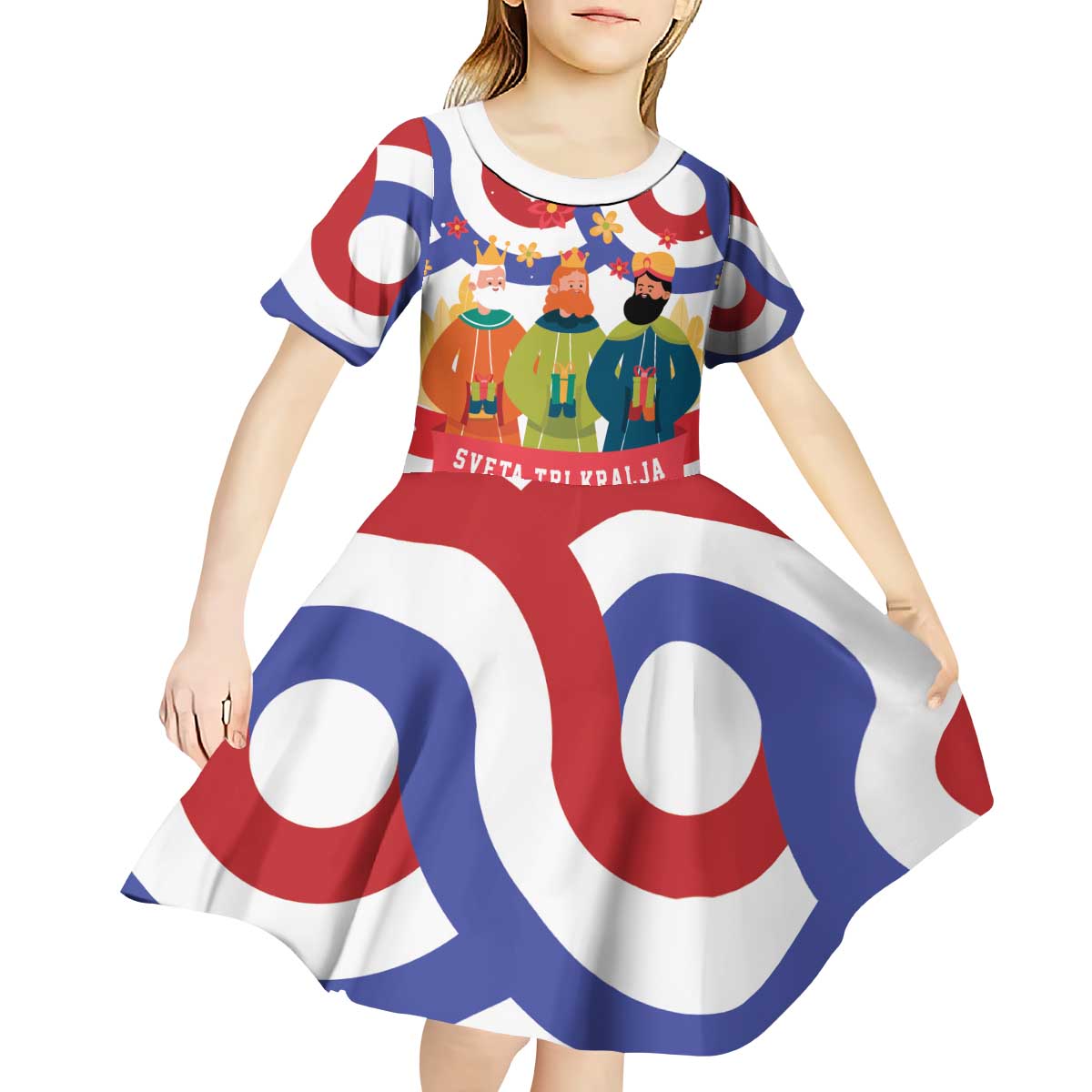 Croatia Epiphany Kid Short Sleeve Dress Bogojavljenje - Sveta Tri Kralja LT17 - Wonder Print Shop