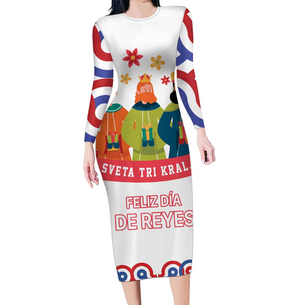 Croatia Epiphany Long Sleeve Bodycon Dress Bogojavljenje - Sveta Tri Kralja LT17 - Wonder Print Shop