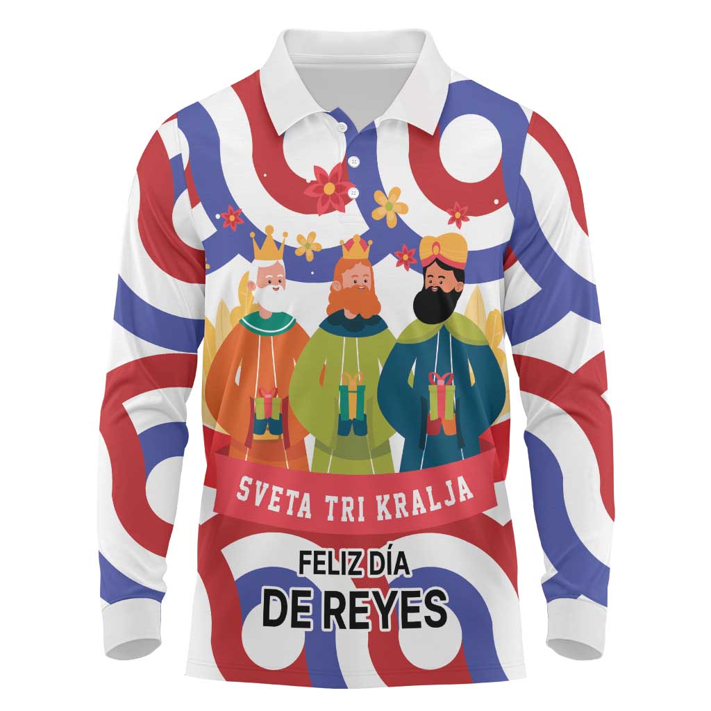 Croatia Epiphany Long Sleeve Polo Shirt Bogojavljenje - Sveta Tri Kralja LT17 - Wonder Print Shop