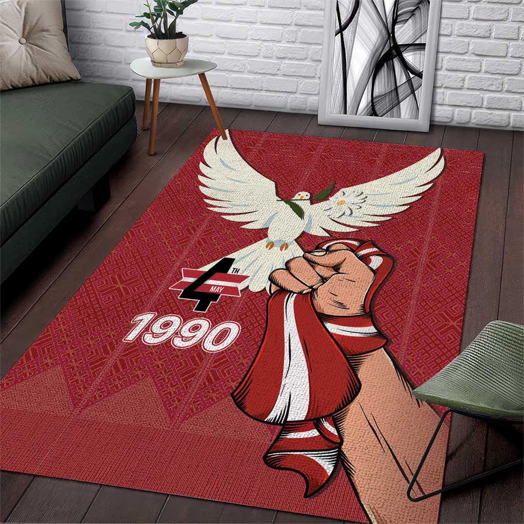 Latvia Restoration of Independence Day Area Rug Latvija 4th May with Dove