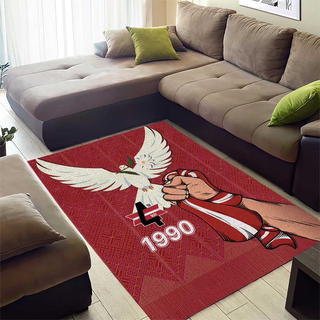 Latvia Restoration of Independence Day Area Rug Latvija 4th May with Dove