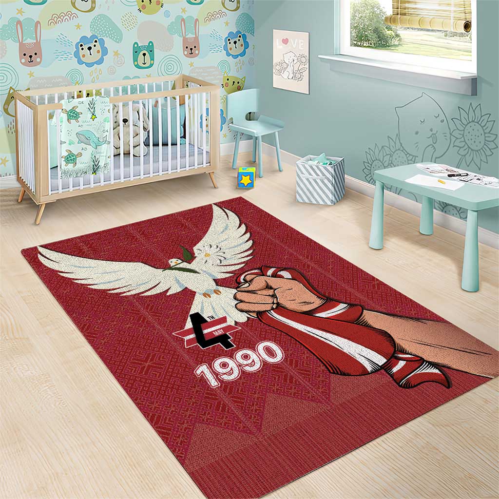 Latvia Restoration of Independence Day Area Rug Latvija 4th May with Dove