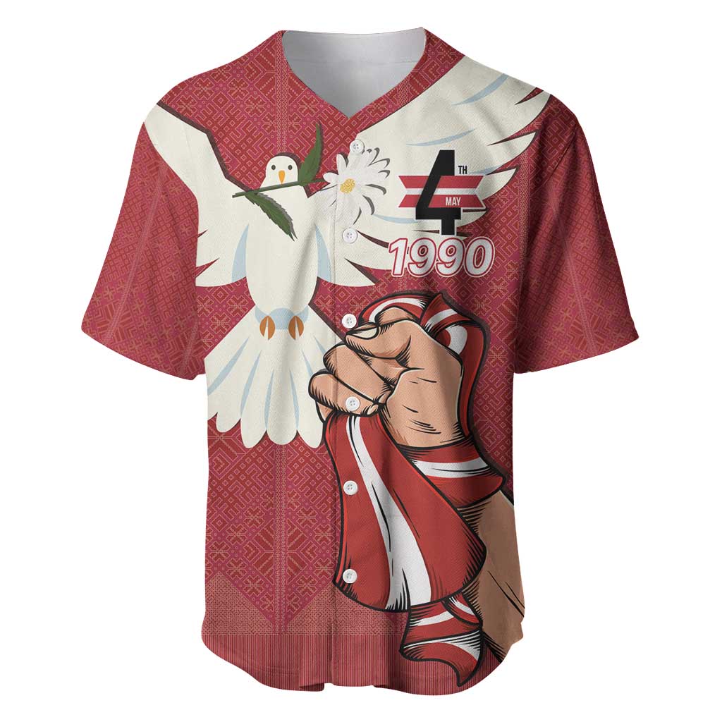Latvia Restoration of Independence Day Baseball Jersey Latvija 4th May with Dove