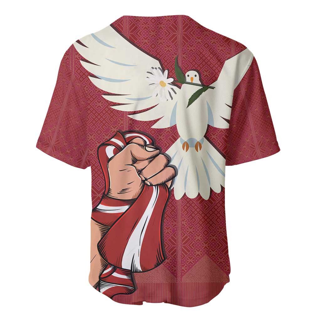 Latvia Restoration of Independence Day Baseball Jersey Latvija 4th May with Dove