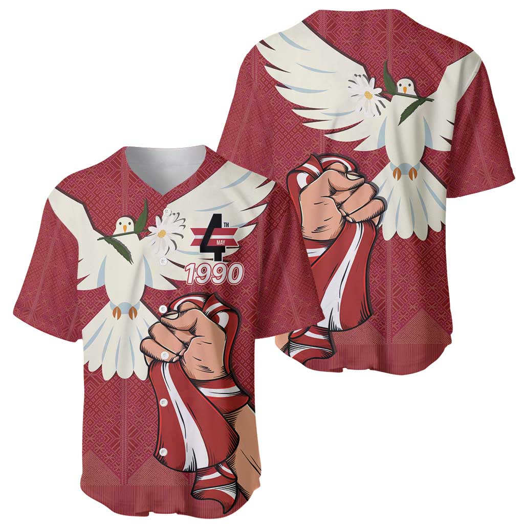 Latvia Restoration of Independence Day Baseball Jersey Latvija 4th May with Dove