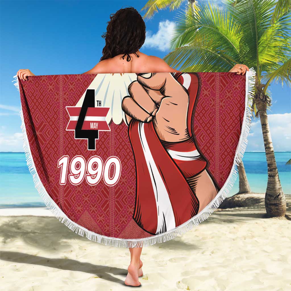 Latvia Restoration of Independence Day Beach Blanket Latvija 4th May with Dove