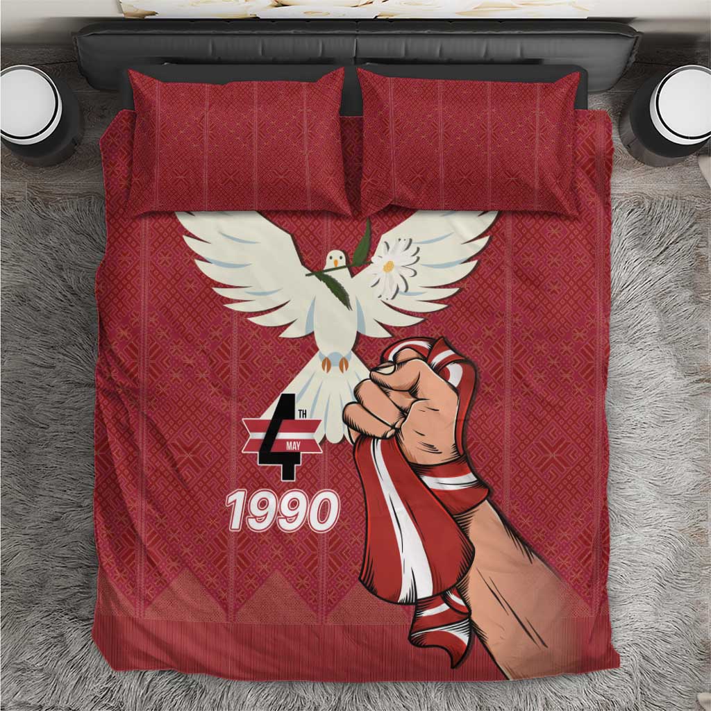 Latvia Restoration of Independence Day Bedding Set Latvija 4th May with Dove