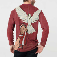 Latvia Restoration of Independence Day Button Sweatshirt Latvija 4th May with Dove