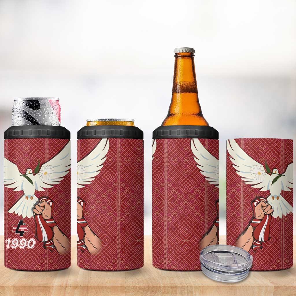 Latvia Restoration of Independence Day 4 in 1 Can Cooler Tumbler Latvija 4th May with Dove