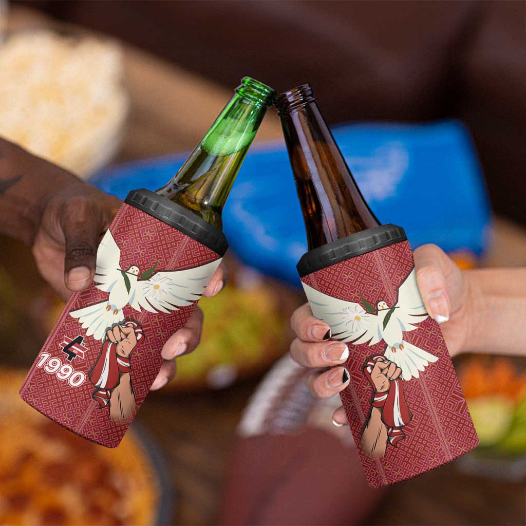 Latvia Restoration of Independence Day 4 in 1 Can Cooler Tumbler Latvija 4th May with Dove