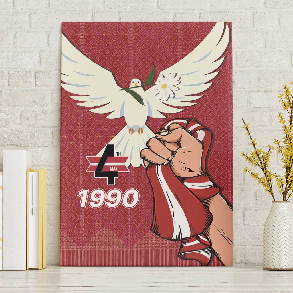 Latvia Restoration of Independence Day Canvas Wall Art Latvija 4th May with Dove