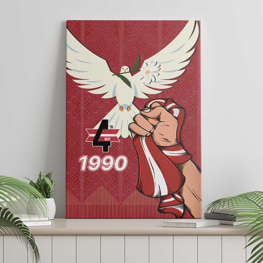 Latvia Restoration of Independence Day Canvas Wall Art Latvija 4th May with Dove