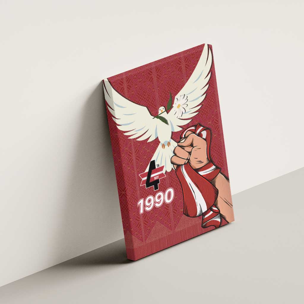 Latvia Restoration of Independence Day Canvas Wall Art Latvija 4th May with Dove
