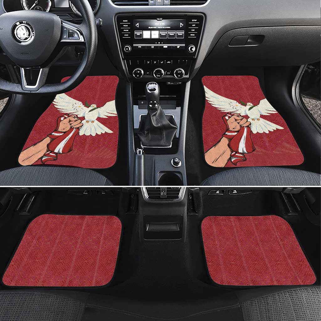 Latvia Restoration of Independence Day Car Mats Latvija 4th May with Dove