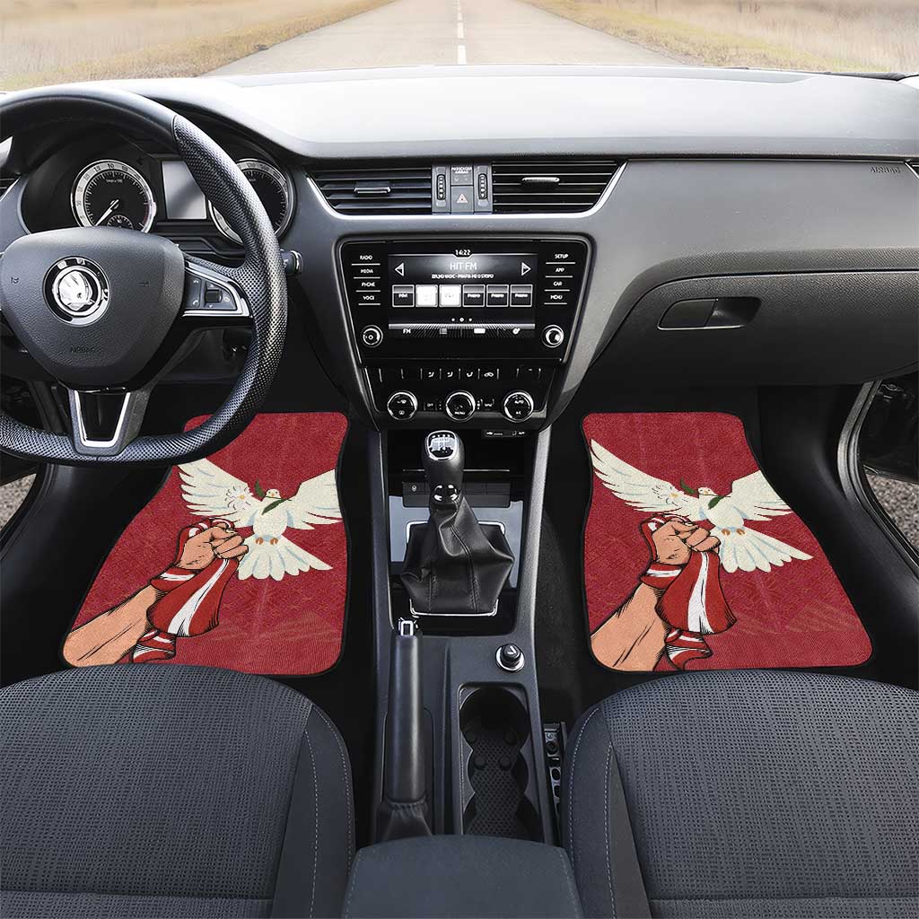 Latvia Restoration of Independence Day Car Mats Latvija 4th May with Dove