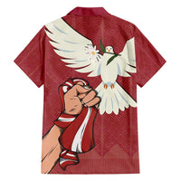 Latvia Restoration of Independence Day Family Matching Off Shoulder Maxi Dress and Hawaiian Shirt Latvija 4th May with Dove