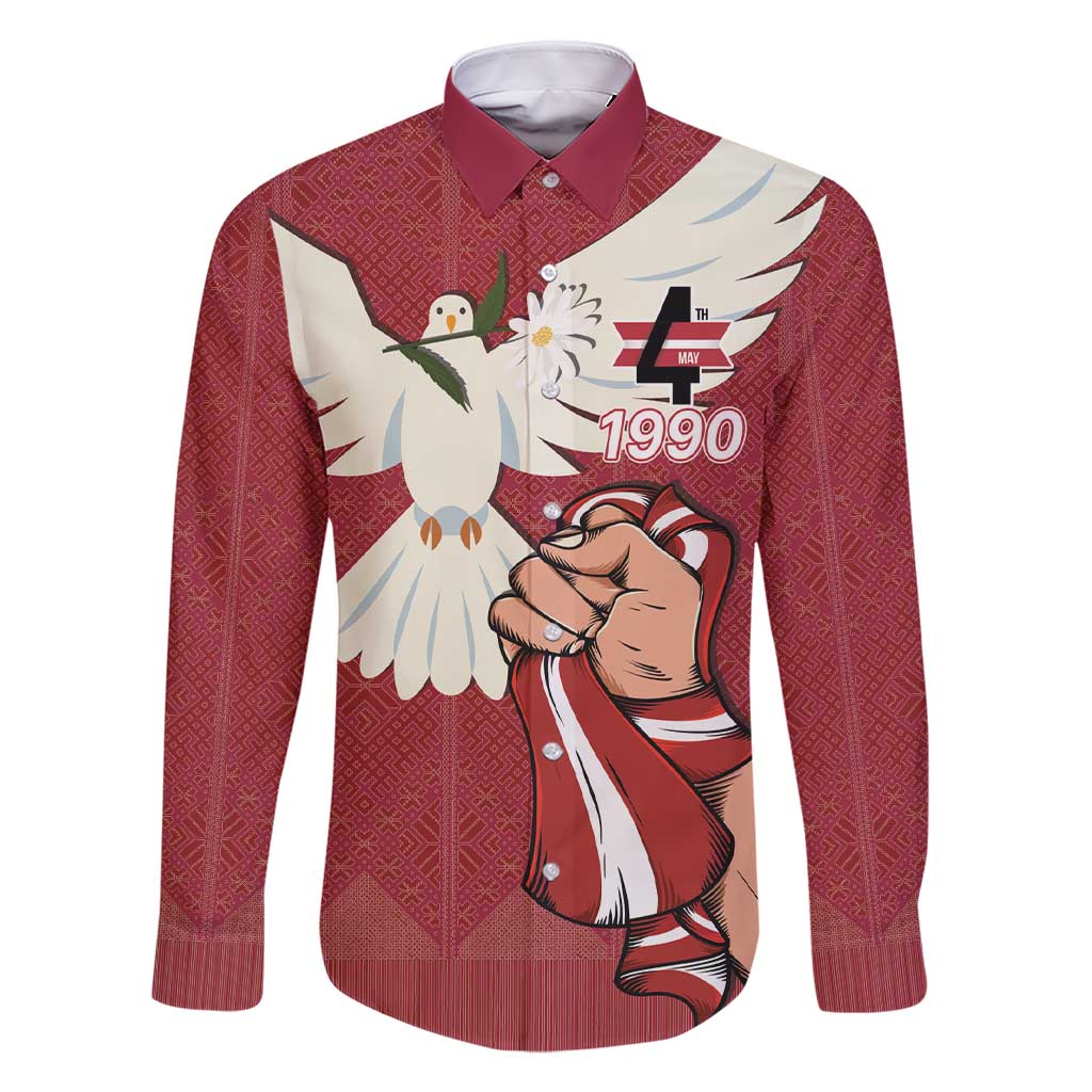 Latvia Restoration of Independence Day Family Matching Short Sleeve Bodycon Dress and Hawaiian Shirt Latvija 4th May with Dove