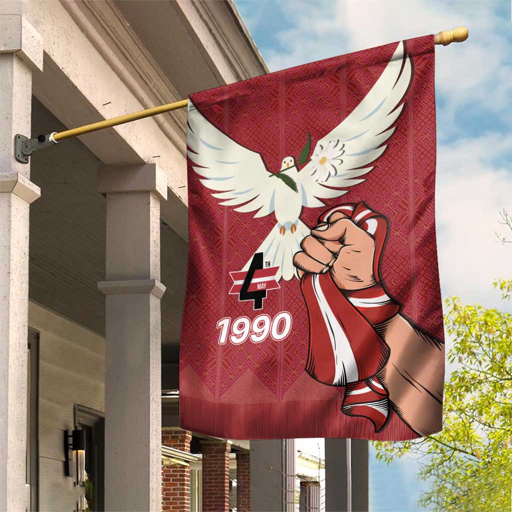 Latvia Restoration of Independence Day Garden Flag Latvija 4th May with Dove