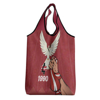 Latvia Restoration of Independence Day Grocery Bag Latvija 4th May with Dove