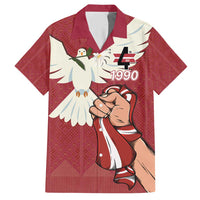 Latvia Restoration of Independence Day Hawaiian Shirt Latvija 4th May with Dove