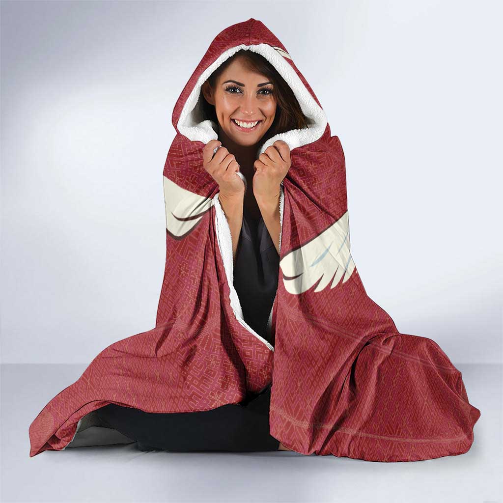 Latvia Restoration of Independence Day Hooded Blanket Latvija 4th May with Dove