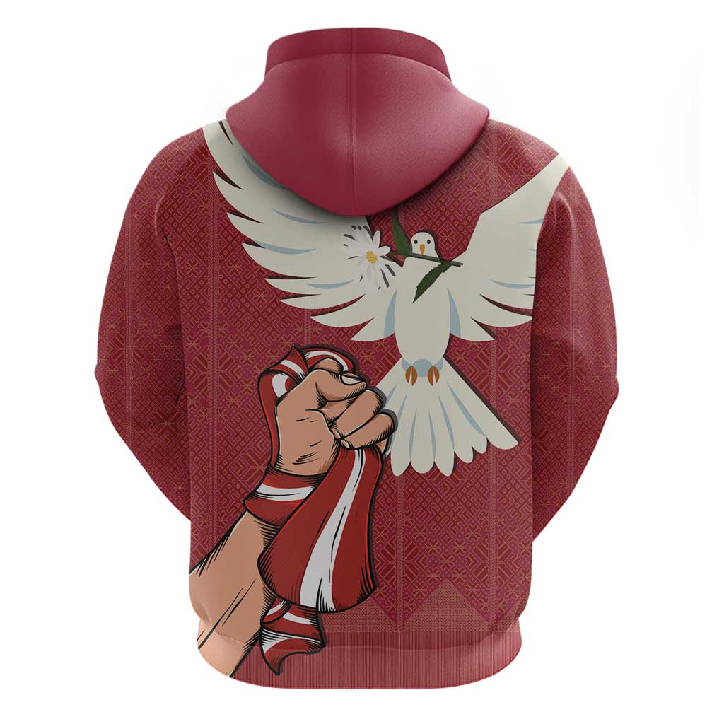 Latvia Restoration of Independence Day Hoodie Latvija 4th May with Dove