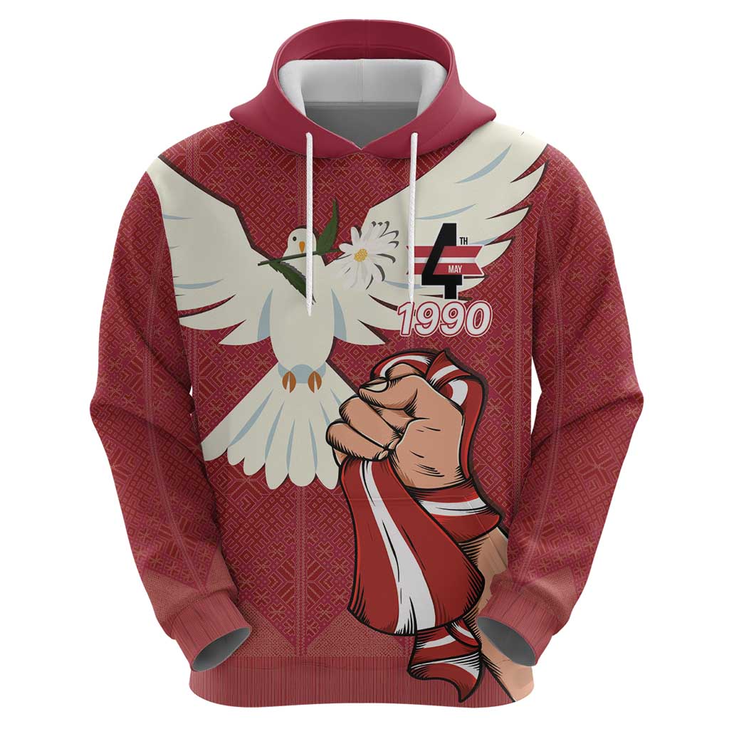 Latvia Restoration of Independence Day Hoodie Latvija 4th May with Dove