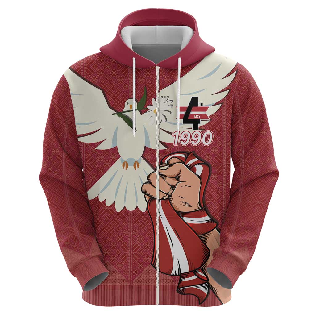 Latvia Restoration of Independence Day Hoodie Latvija 4th May with Dove