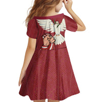Latvia Restoration of Independence Day Kid Short Sleeve Dress Latvija 4th May with Dove