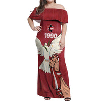 Latvia Restoration of Independence Day Off Shoulder Maxi Dress Latvija 4th May with Dove