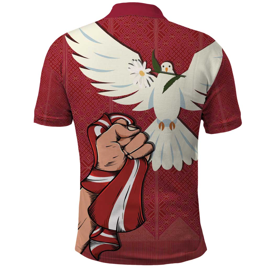 Latvia Restoration of Independence Day Polo Shirt Latvija 4th May with Dove