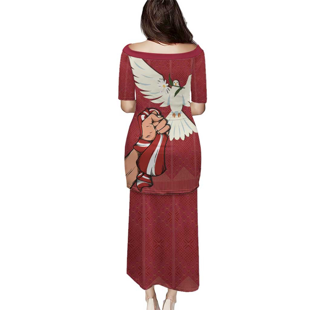 Latvia Restoration of Independence Day Puletasi Latvija 4th May with Dove