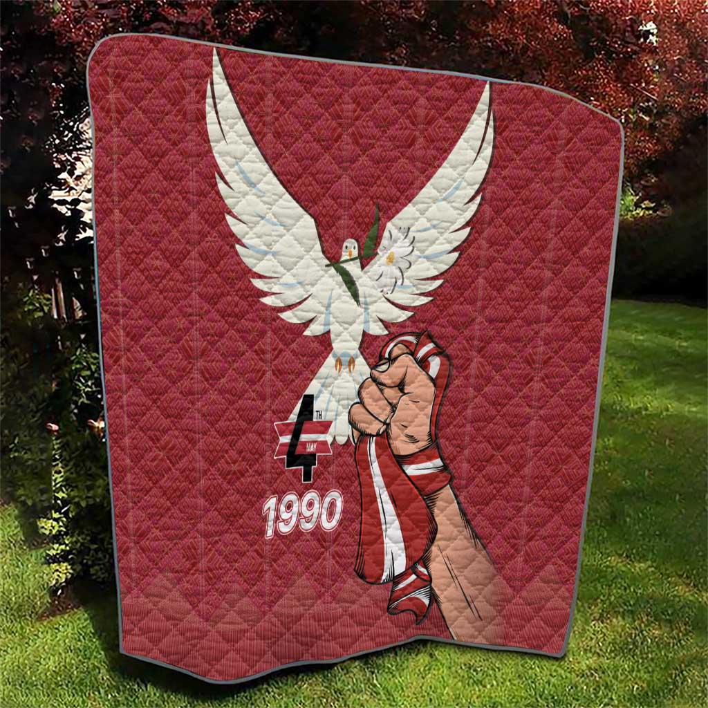 Latvia Restoration of Independence Day Quilt Latvija 4th May with Dove