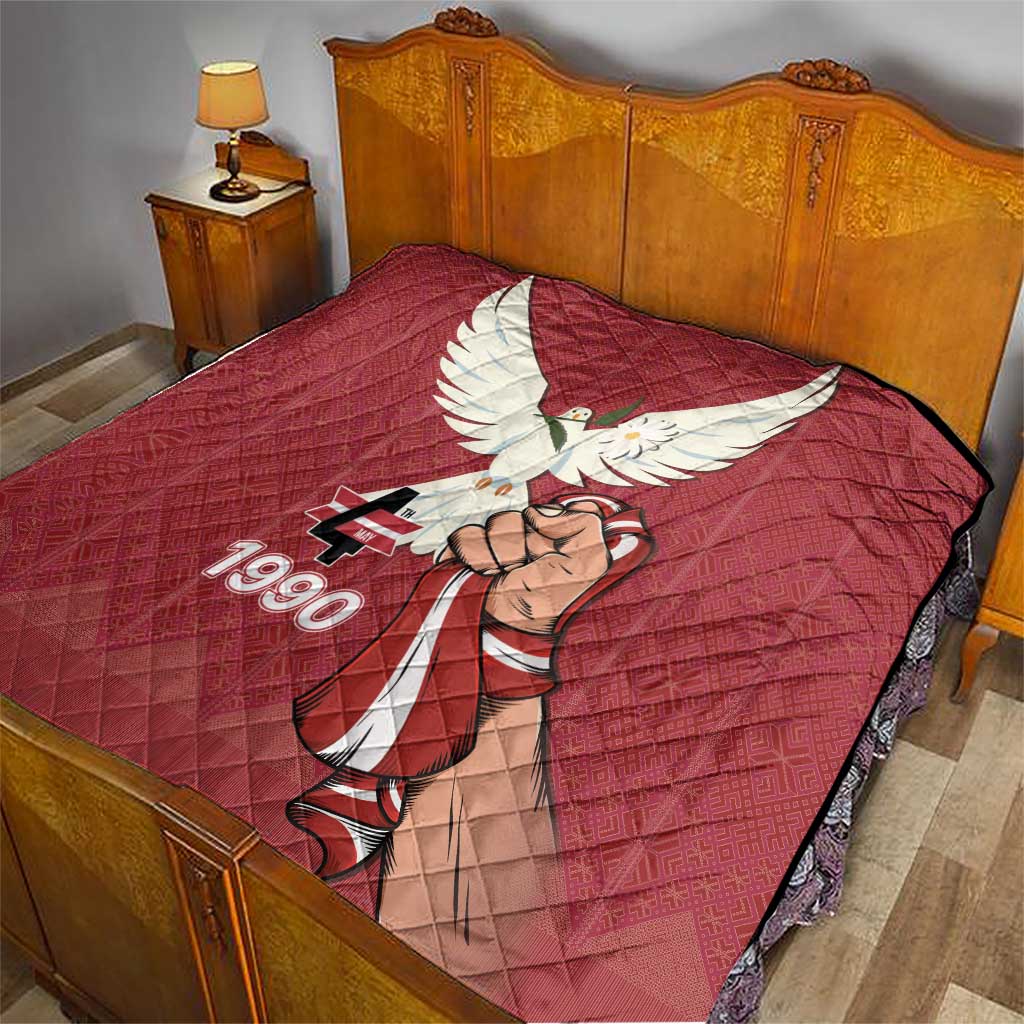 Latvia Restoration of Independence Day Quilt Latvija 4th May with Dove