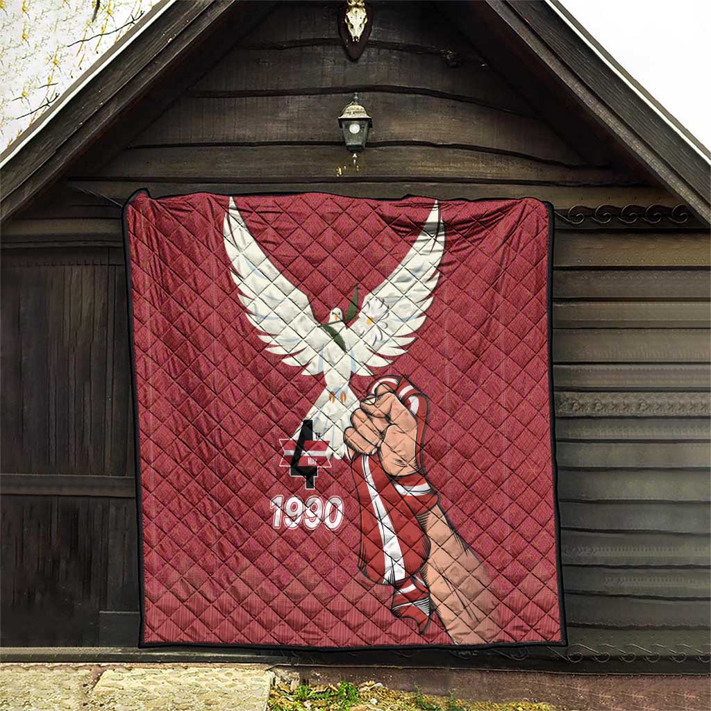 Latvia Restoration of Independence Day Quilt Latvija 4th May with Dove