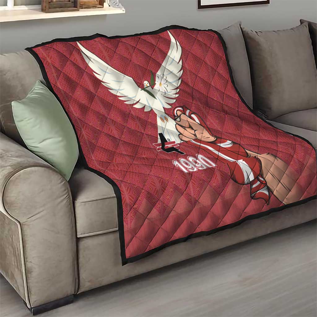 Latvia Restoration of Independence Day Quilt Latvija 4th May with Dove