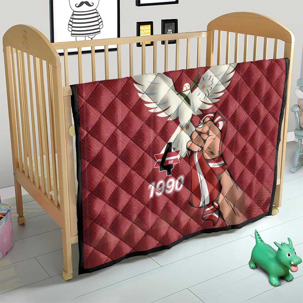 Latvia Restoration of Independence Day Quilt Latvija 4th May with Dove