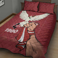 Latvia Restoration of Independence Day Quilt Bed Set Latvija 4th May with Dove