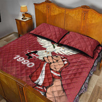 Latvia Restoration of Independence Day Quilt Bed Set Latvija 4th May with Dove