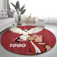 Latvia Restoration of Independence Day Round Carpet Latvija 4th May with Dove