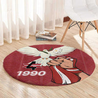 Latvia Restoration of Independence Day Round Carpet Latvija 4th May with Dove
