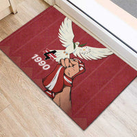 Latvia Restoration of Independence Day Rubber Doormat Latvija 4th May with Dove